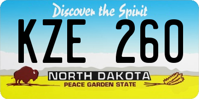 ND license plate KZE260