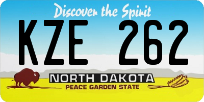 ND license plate KZE262