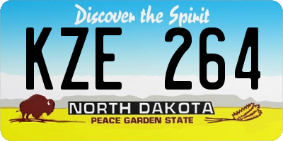 ND license plate KZE264