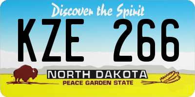ND license plate KZE266