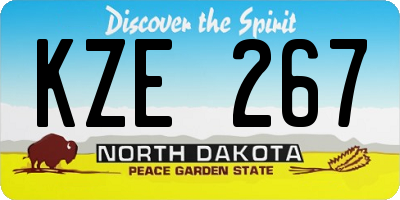 ND license plate KZE267