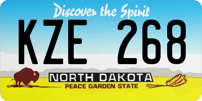 ND license plate KZE268