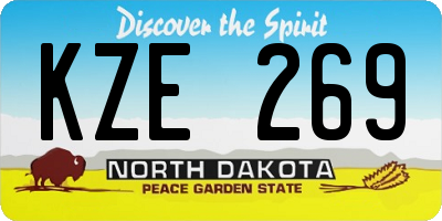 ND license plate KZE269