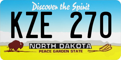 ND license plate KZE270