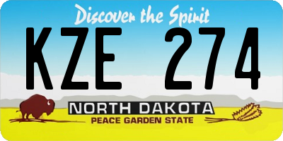 ND license plate KZE274