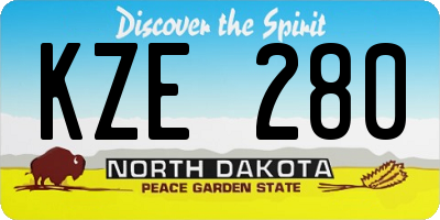 ND license plate KZE280