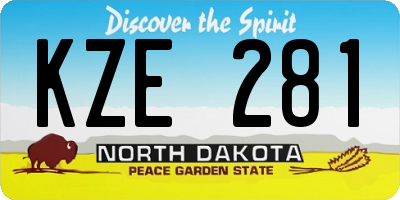 ND license plate KZE281