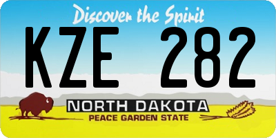 ND license plate KZE282