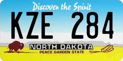 ND license plate KZE284