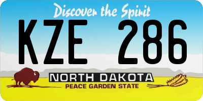 ND license plate KZE286