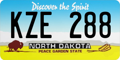 ND license plate KZE288