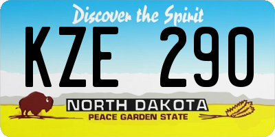 ND license plate KZE290