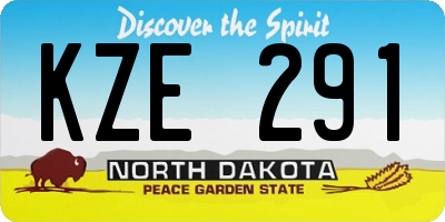 ND license plate KZE291