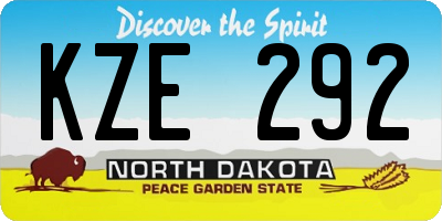 ND license plate KZE292