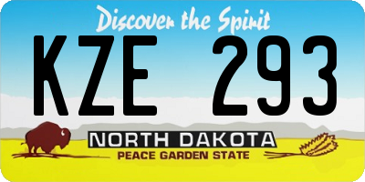 ND license plate KZE293