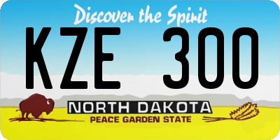 ND license plate KZE300