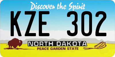 ND license plate KZE302