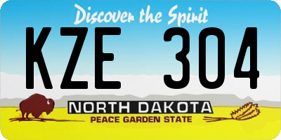 ND license plate KZE304