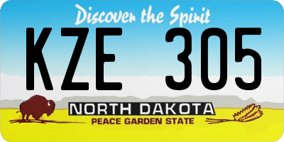 ND license plate KZE305