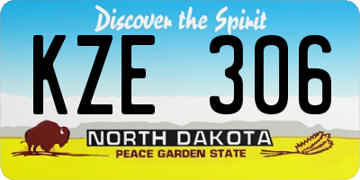 ND license plate KZE306