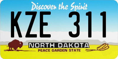 ND license plate KZE311