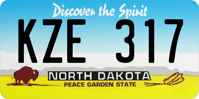 ND license plate KZE317