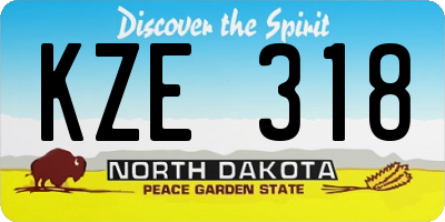 ND license plate KZE318
