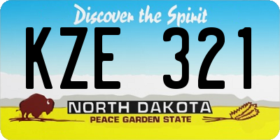ND license plate KZE321