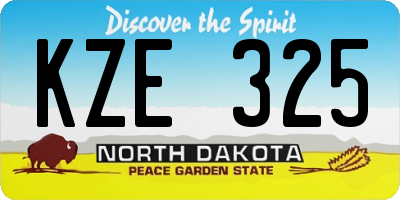 ND license plate KZE325