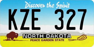 ND license plate KZE327
