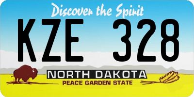 ND license plate KZE328