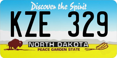 ND license plate KZE329