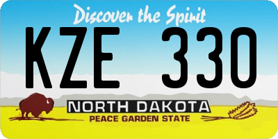ND license plate KZE330