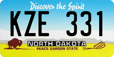 ND license plate KZE331