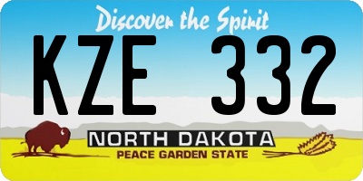ND license plate KZE332