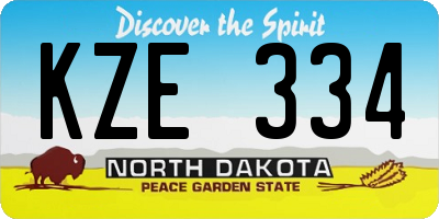 ND license plate KZE334