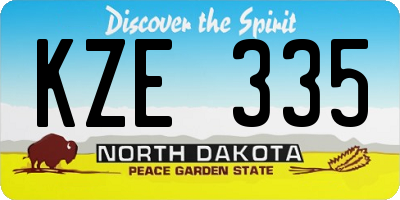 ND license plate KZE335