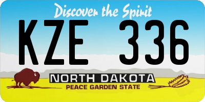 ND license plate KZE336