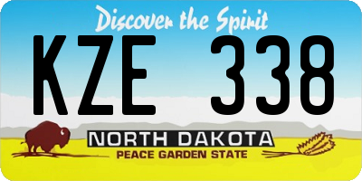 ND license plate KZE338