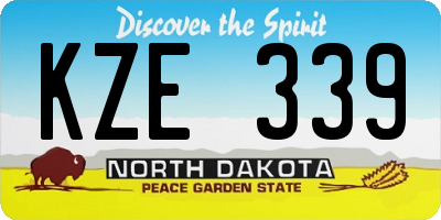 ND license plate KZE339