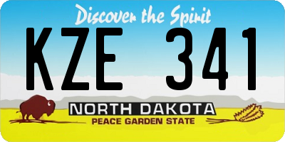 ND license plate KZE341