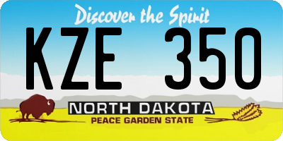 ND license plate KZE350