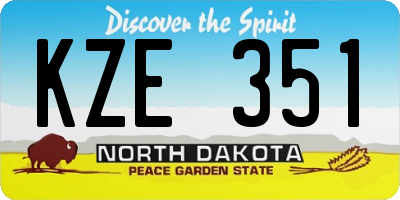 ND license plate KZE351