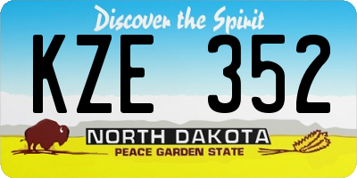 ND license plate KZE352
