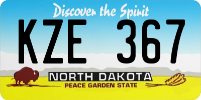 ND license plate KZE367
