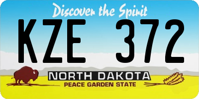 ND license plate KZE372