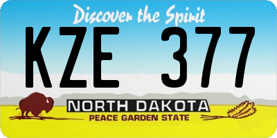 ND license plate KZE377