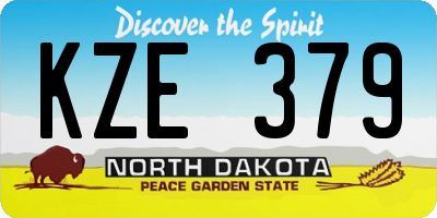 ND license plate KZE379