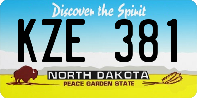 ND license plate KZE381