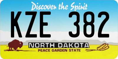 ND license plate KZE382